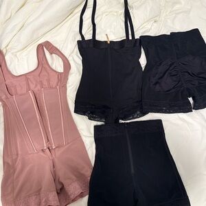 Women's Black and Pink Shapewear Set
